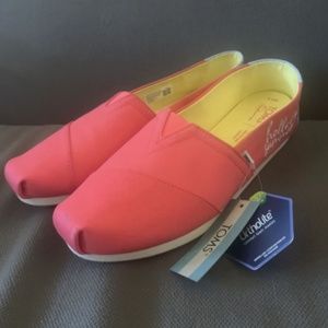 Toms Alpargata Paradise Pink Hello Summer Shoes Womens Size 9.5 NEW W/ TAGS